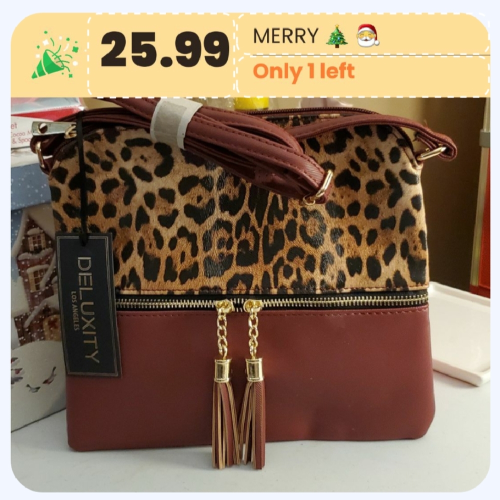 Deluxity lA faux leather blocking style trendy 🐆